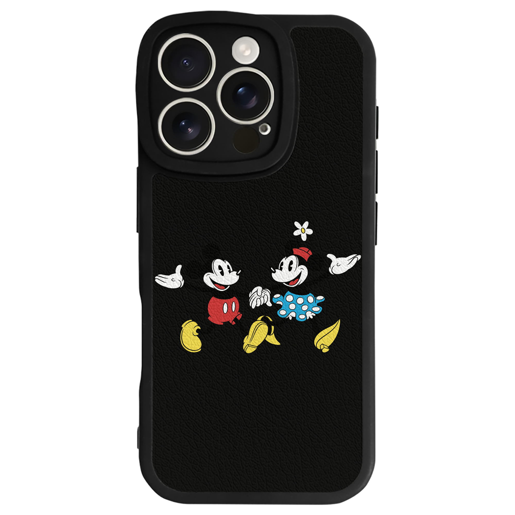 （画像用） ミッキーマウス Mickey Mouse 【iPhone 16シリーズ対応】シリコンスマホケース（レザー調） 材質：シリコン